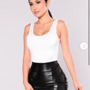 Scoop back white fashion nova bodysuit